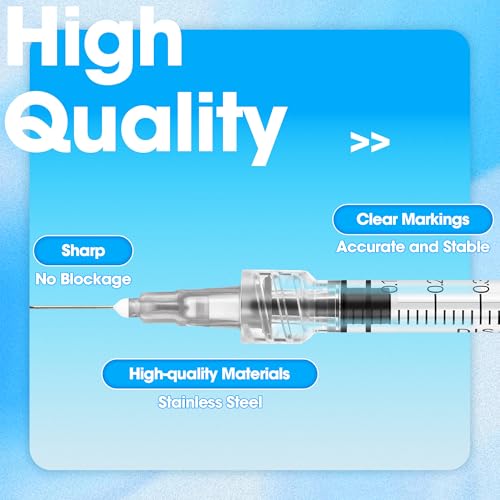 1mL/cc Disposable Luer Lock Syringe 27G 1/2 inch for Lab Use, Individually Wrapped, Pack of 50 - style: 1ml-27G-0.5" (Luer Lock)