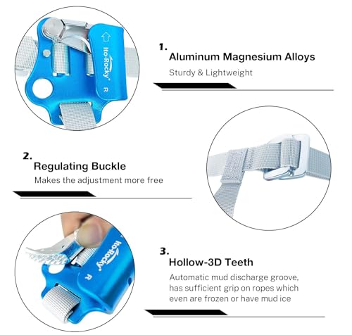 Foot Ascender Riser - Rope Climbing Equipment for SRT Climbing & Tree Arborist Climbing Device - color: Right Foot Blue
