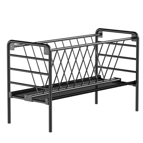 Livestock Hay Feeder 60 Gallon | 2 in 1 Heavy Duty Livestock Feeder, Pasture Feeder, Metal Hay Feeder for Ponies, Goats and Sheep for Hay Feeding - size: 60 Gallon