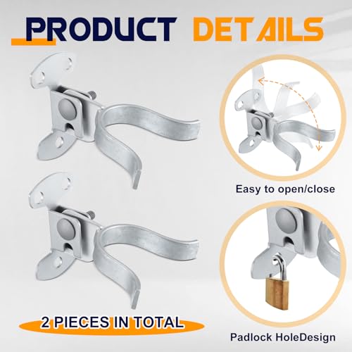 Zonon 2 Pcs Gate Fork Latch, Suitable for 1-7/8" Fork, Fence Latch Hardware Wall Mount for Chain Link Farm Fence Gate Flat Wooden Posts, Pressed Galvanized Steel - size: 1-7/8"