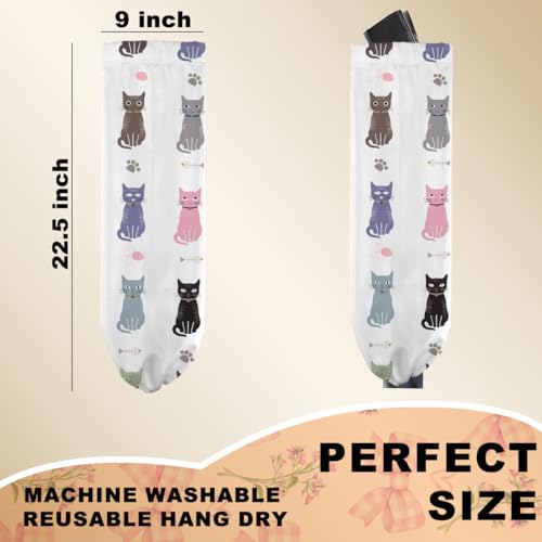 Cat Plastic Bag Holder, Wall Mount Grocery Bag Holder for Plastic Bags | Large Reusable Grocery Bags Organizer Storage Dispenser for Home Kitchen Pantry Decor, Cat Lover Gifts for Women - color: Colorful cats