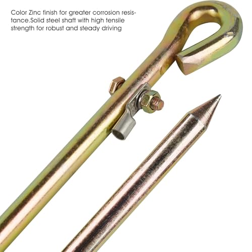 MOKIKUBA- Portable Ground Rod - Grounding Pin with Ground Wire Lug | Great for Electric Fences,Antennas,Satellite Dishes,Ground Post Pin,Tie Out Stake (Set of 4) - style: Set of 4