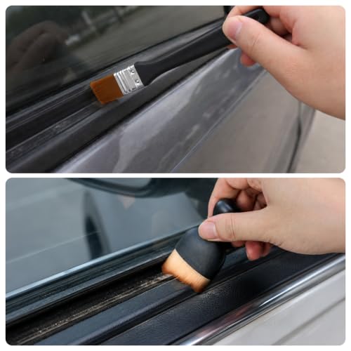 Car Interior and Exterior Soft bristles Detail dust Brush Interior dusting Brush Dashboard Cleaning Brush Home Office dusting Tools+ Double-Sided Suede Cleaning 11 Pack Kit - color: Mixture