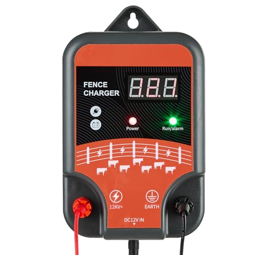 VEVOR Electric Fence Charger, 10kV 3J, AC DC Electric Fence Energizer with LED Indicator, 1.86 Miles Range, Powerful Plug-in Fences Charger, Prevents Wild Animals Intrusion for Livestock Poultry - style: 3J