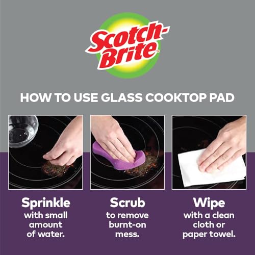 Scotch-Brite Scratch-Free Glass Cooktop Pads, Chemical Free Cleaning for Glass Stovetops, Tackle Burnt-On Messes, 2 Cleaning Pads - size: 2 Pads