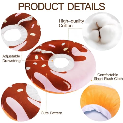 Cat Cone Collar Soft, Cute Cat Donut Collar After Surgery, Adjustable Kitten Recovery Cones to Stop Licking, Lightweight Neck Elizabethan Collars for Cats Kittens (Chocolate, Medium) - color: Chocolate, size: Medium