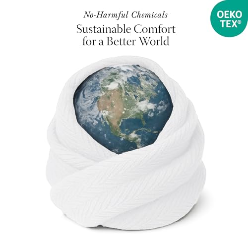 Threadmill Luxury 100% Cotton Twin Herringbone Blanket, Bright White | All-Season Thermal Throw Blanket, Soft & Breathable, Cozy Moisture-Wicking, OEKO-TEX Certified, Machine Washable, 68x92 in - color: Bright White, size: Twin (68" x 92")