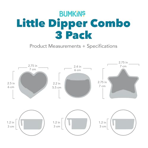 Bumkins Baby Silicone Little Dippers, Attaches to Bowls, Dishes and Plates, Sauce Cup, Holds Condiments, Dip, Puree, Toppings, Baby Led Weaning, Essential Feeding Supplies, for Babies 6 Months Up - color: Pnk-Lav 3pk, size: 3-Pack