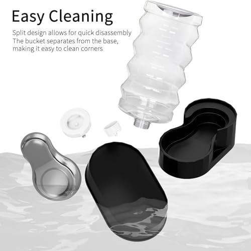 RIZZARI 9L Elevated Dog Water Dispenser: Large Stainless Steel Bowl | Comfortable Elevated Design/Cleaner Drinking Surface/Busy Pet Owner Friendly/Indoor Everyday Use/Easy Daily Maintenance - color: Jet Black, size: 9L