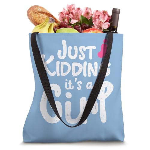 Just Kidding It's a Girl Pink Gender Reveal Party Supplies Tote Bag