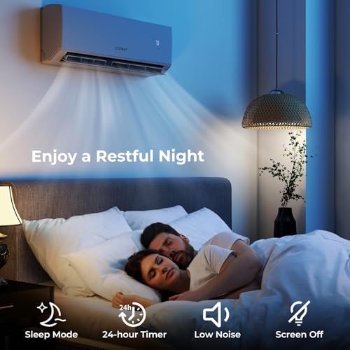 COSTWAY 18k Dual 2 Zone Mini Split Air Conditioner, 22 SEER2 7000 BTU+ 12000 BTU, 208-230V, Wifi Enabled Multi Zones Mini Split AC Heat Pump Full Set, Ductless Energy Star - size: Dual Zone 7000 BTU+12000 BTU