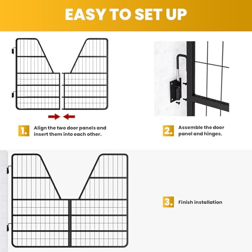 Stall Gates for Horses - 52"x42" Black Heavy Duty Steel Horse Stall Gate | Industrial-Grade Black Stall Guard Featuring a Heavy Duty Single Door Yoke Design for Professional Horse Barns