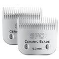 5FC# Detachable Pet Dog Grooming Clipper Ceramic Blade,Compatible with Andis Size 5FC Cut Length 1/4”(6.3mm),Compatible with andis/wahl/Oster Dog Clippers 2PCS - color: Silvery-8