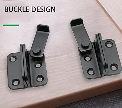 2 Sets Flip Latch 3-mm Thickened Heavy Duty Hasp Safety Door Lock Gate Latches for Double Door Window Barn Closet Drawer Cabinet Garage,Stainless Steel Brushed Nickel (Left Loker) - color: Black-Light Locker-Small