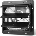 Xcity 12 inch Shutter Exhaust Fan, Wall Mounted Fan High Velocity 1500 CFM, 1600 RPM, Auto Aluminum Attic Vent Fan, Low Noise for Garage,Warehouse, Commercial, Greenhouse Ventilation Cooling - size: 12 Inch-B