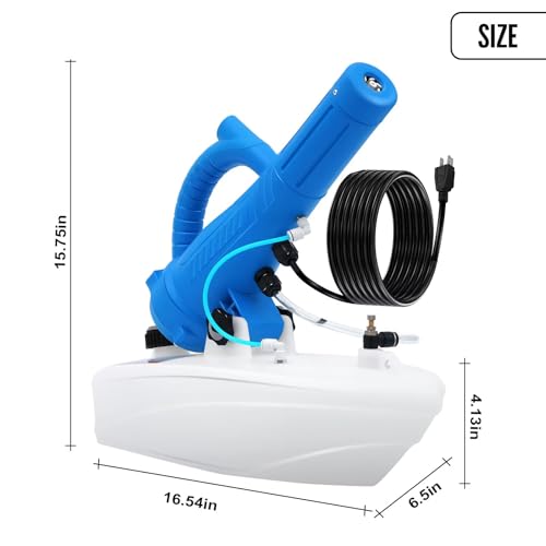 5L(1.3 Gallon) Tank, Portable Electric ULV Cold Fogger 700W Adjustable Flow Fine Mist Sprayer with Long 17ft Power Cord for Home, Garden, Cleaning,