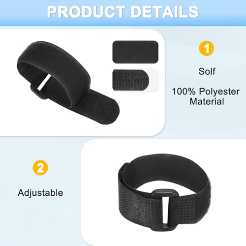 M METERXITY 10-Pack Rooster Collars, 8.07" x 0.79" Adjustable Soft Polyester Anti-Noise Neck Belt for Chickens and Poultry Birds, Noise Control Collar [Black] - color: Black