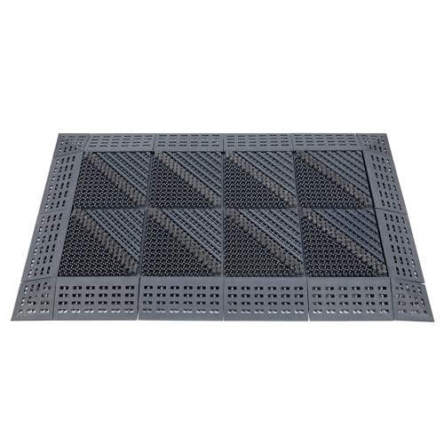 Heavy Duty Boot Scraper Mat 29.5x17.7 Inch | Heavy duty all weather shoe scrubber, scrapes mud, sand and snow, ideal for porch, garden and outdoor entryways