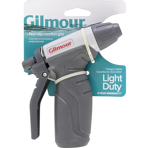 Gilmour Light Duty Garden Hose Nozzle with Adjustable Spray Pattern, Water Hose Nozzle for Watering Garden or Lawn | Jet to Rinse Spray, Ergonomic Grip, Durable Construction