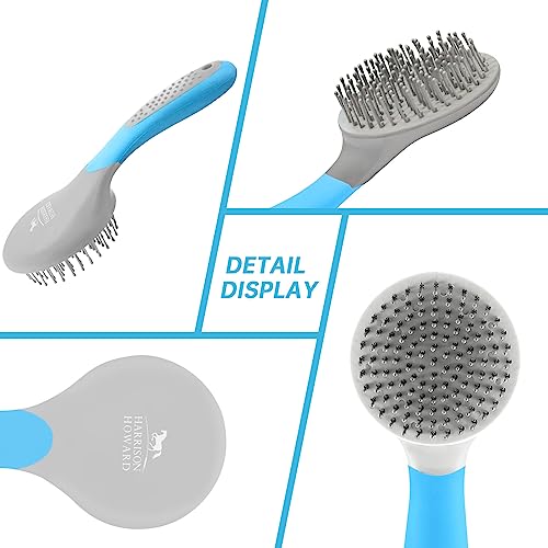 Harrison Howard Horse Mane and Tail Brush - Professional Grooming Brush, Equestrian Detangler, Non-Slip, Light Blue - color: Light Blue