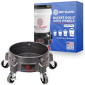 Grit Guard Bucket Dolly with Wheels - Rolling Detailing Wash Bucket with 5 Wheels and 2 Locking Casters Compatible with 2.5, 4, 5 and 6 Gallon Buckets (Silver, 3" Grey Casters) - Made in the USA - color: Silver, size: 3" Grey Casters