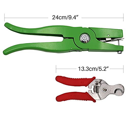 Nomal Plastic Cattle Ear Tag with Removing Tool and Livestock Pliers for Cattle, Cow, Horse, Pig, Sheep, Goat Farm Animal (Green) - color: Green