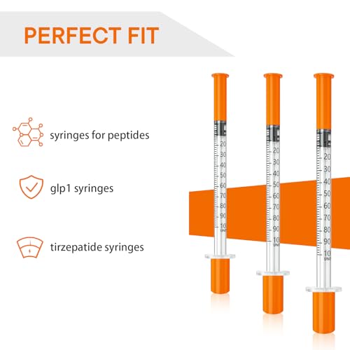1ml Syringe, 29 Gauge 1cc 1/2 In Syringes, Individually Packed, PACK 100. - size: 1ml- 29G 1/2"-100
