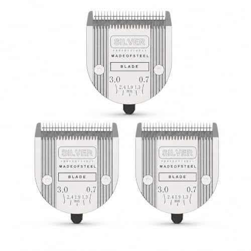 5 in 1 Replacement Blade Compatible with WAHL Bravura Chromado Creativa | 3 Pcs Silver Dog Replacement Heads Compatible with Wahl Bravura Clipper .Chromado，Creativa，Figura Clippers for Dogs Grooming - color: 3 Pack Silver