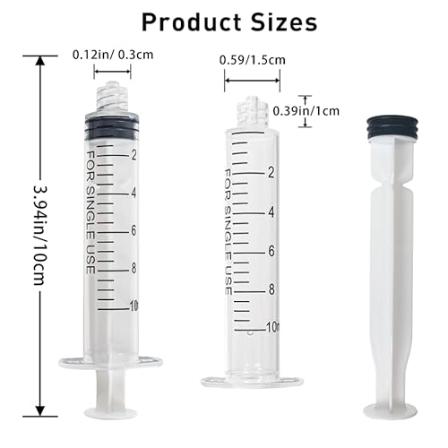20 Pack 10 ml Syringe for Liquid Without Needle,Luer Lock Syringes with Cap, Individually Wrapped,Measurement for Scientific Labs,Measuring Liquids,Pet Feeding,Oil or Glue Applicator (B 20 Pack 10ml) Luer Lock - size: B 20 Pack 10ml