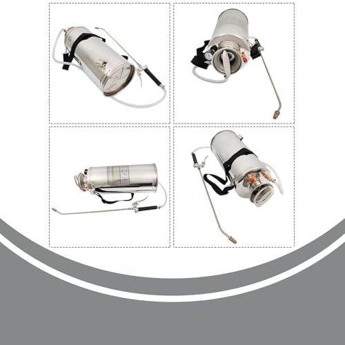2-Gallon Stainless Steel Sprayer with 20-Inch Nozzle and 3-Foot Hose 8-Liter Large-Capacity Agricultural Spraying Equipment Garden and Lawn Spraye
