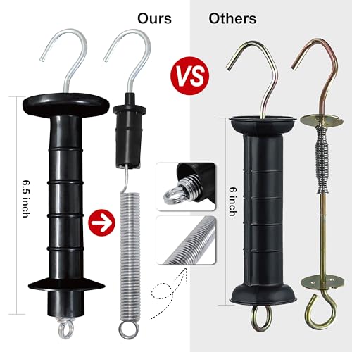 Insulated Fence Plastic Gate Handle, 10PCS Handle Heavy Duty Electric Fence Gate Handle, Black - color: Black, size: PK10
