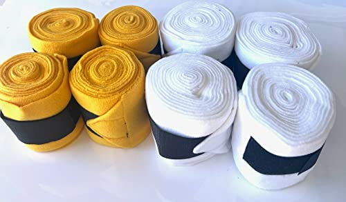 Fleece Horse Polo Wraps Set of 4 Bandages (White)
