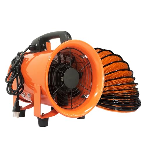 Utility Blower Fan 12 Inch Portable Axial Exhaust Fan 790W/7A 2300CFM High Velocity Ventilator with 32FT Duct Hose for Exhausting & Ventilating at Home and Job Site - size: 12 Inch