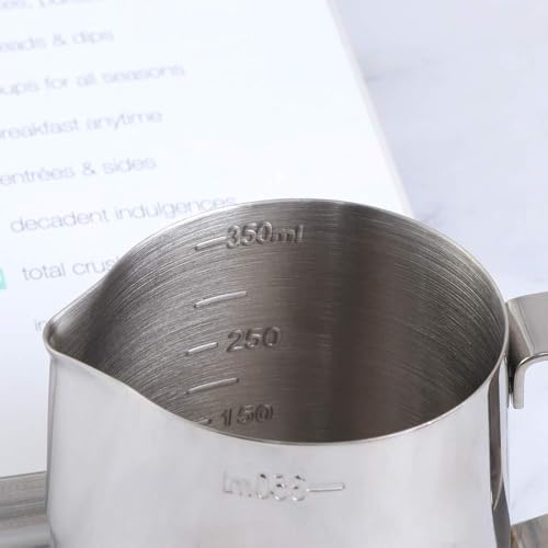 Buyer Star Milk Frother Cup Coffee Frothing Picher Barista Tools Stainless Steel Mental Cup Espresso Accessories Latte Art Steaming Kit (350ml /12oz,Silver) - color: Silver