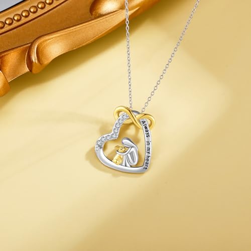 Goat Necklace Crystal Goat Necklace Sterling Silver Heart Goat Necklace Animal Pendant Jewelry for Women Goat Gift for Goat Lovers - style: rabbit