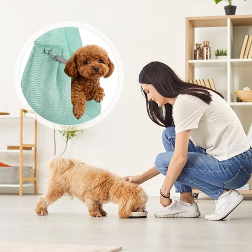Dog Sling Carrier for Small Dogs and Cats Up to 16.5 Lbs, Soft Pouch Breathable Mesh Pet Crossbody Shoulder Bag, (Blue, 1 Pcs) Intended for Outdoor/Camp/Travel - color: Blue