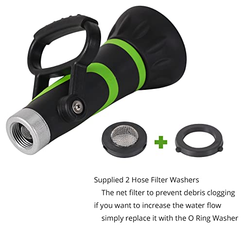 GSFNG98 Garden Hose Nozzle, Fireman's Hose Heavy Duty Nozzle, Premium Constructed Sprayer with Ergonomic Handle for Arthritis