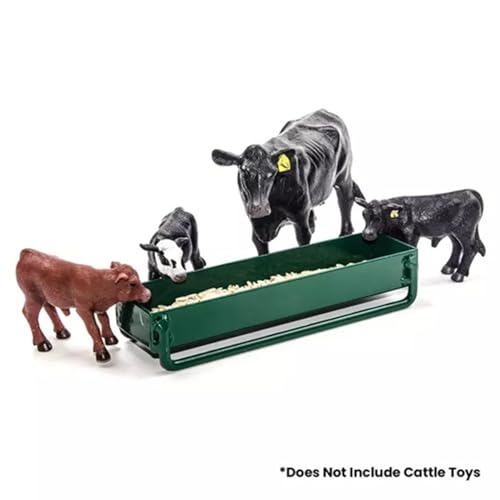 Cattle Grain Feeder Green | Durable All-Metal Ranch Accessory for Farm Displays | Realistic Livestock Feeder Collectible for Holiday Western Scenes and Farm Decor