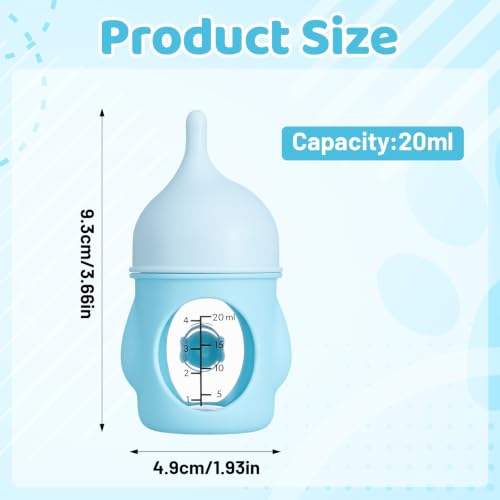 Kitten Bottles for Nursing 20ml Kitten Feeding Bottle Milk Slow Flow (Blue) | Slow Flow Puppy Bottles for Newborn Kittens Small Animals Nursing, Soft Silicone Nipple Feeding Kit