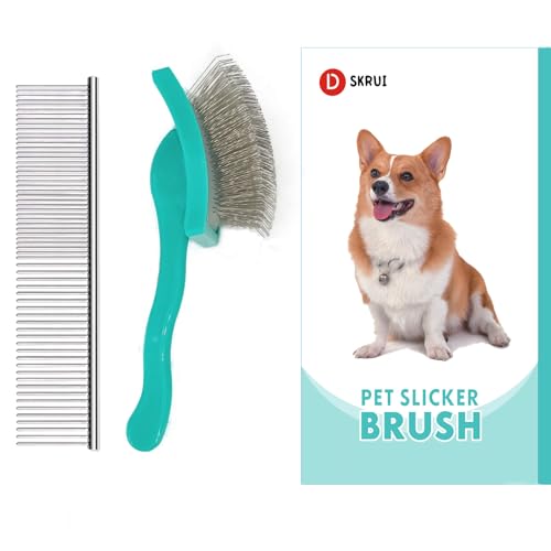 Extra Long Pin Dog Grooming Brush Haired Dogs & Pet Comb Value Kit,Dog Brushes for Goldendoodle, Labradoodle, Poodles - Pet Hair Brush for Medium & Long Haired Dogs-31mm pins - size: Vlaue Kit