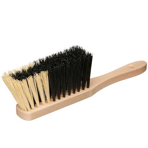 11.2" Hand Broom Medium-Soft Bristles Bench Brush, Sweeping Brush with Wooden Handle, Lightweight Dusting Brush, Handheld Small Broom, Shop Brush - size: 11.2"