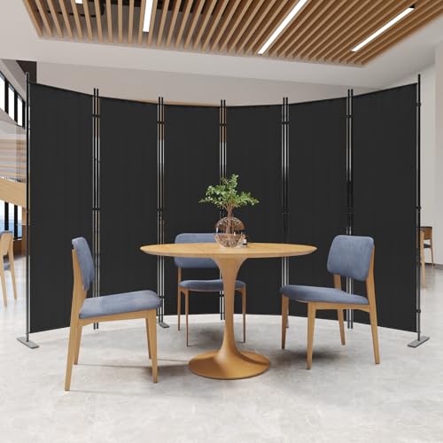 C-Hopetree 6 Panels Room Divider, 6 Ft Tall Indoor Folding Privacy Screen, Portable Partition Separator, Freestanding Separation Temporary Wall for Office, Bedroom, 120" W X 71" H, Black - size: 6-Panel
