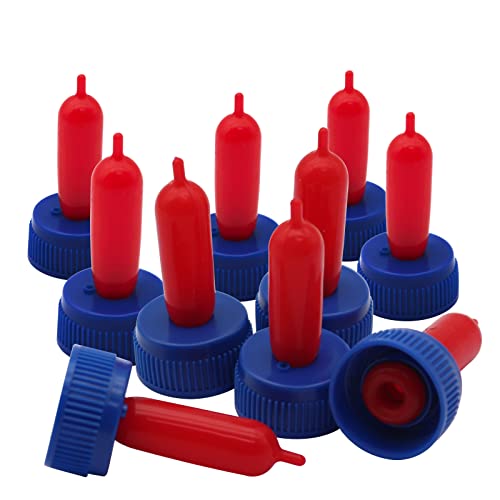 Baby Goat Nipple, 20 Pieces Goat Lamb Teat Feeder Bottle Topper Feeding,Soft Rubber Goat Milk Drinking Nipple for Nursing Lambs,Puppy (Blue, 20 Pieces) - color: Blue
