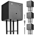 4 Pack 6x6 Metal Post Base Holder Bracket for Concrete Deck (Black) | Post Anchor Brackets Ground Spike, Use for Concrete Deck, For Wood Fence, Railing, Pergola, Porch - size: 6IN, style: 4Pcs