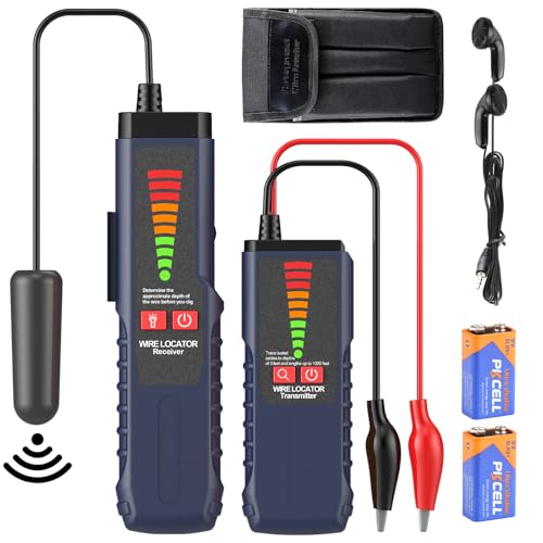 Underground Cable Locator, F04 Wire Tracer with Probe and Earphone, Cable Tester for Locating Breakage in Dog Fence, Irrigation Control & Electrical Wires - color: Blue