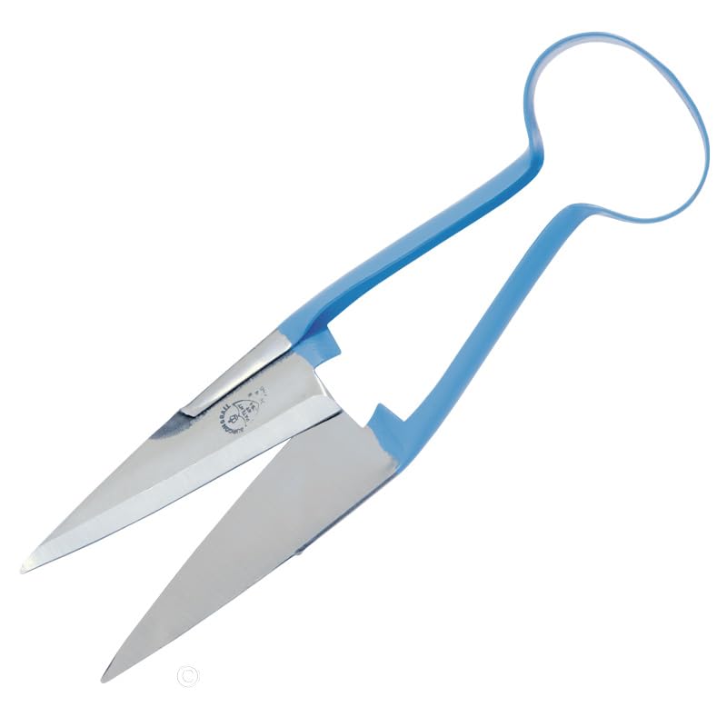 Premier 1 Bent Hand Shear for Wool Sheep & Livestock - 5.5" Blade - Blue | Burgon & Ball. Handle bent 15° for different angles in tight areas. Less hand strain. Double ground, 5.5" blades. Blue.