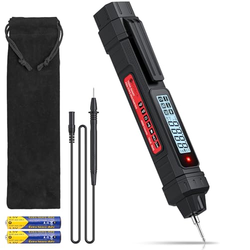 Neoteck 4000 Counts 2 in 1 Pen Type Digital Multimeter Voltage Tester | Intelligent TRMS Multimeter Non-Contact Voltmeter for AC/DC Voltage Resistance Continuity Capacitance Diode Live Wire-Black - color: Black, size: 4000 Counts