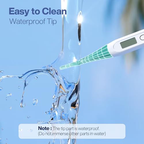 Boncare Digital Thermometer for Adults, Kids & Babies, Clear Blue | Accurate & Safe Oral and Rectal Thermometer with 10-Second Reading and Fever Alarm - color: Clear Blue