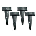HLMOptimo Heavy Duty T Hinge Tee T Strap Shed Gate Barn Fence Door Hinge Wrought Rustproof All Size Black (4 pcs, 6 inch) - size: 6 Inch, style: 4 pcs