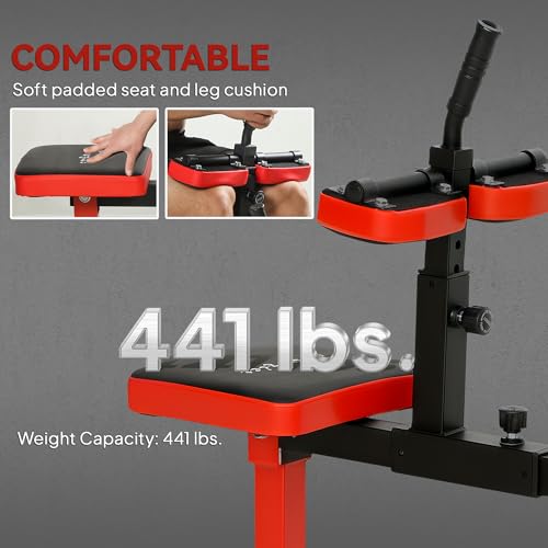 Soozier Seated Calf Raise Machine for Home Gym Waist Arm Training | Adjustable Calf Machine Leg Extension - color: Red
